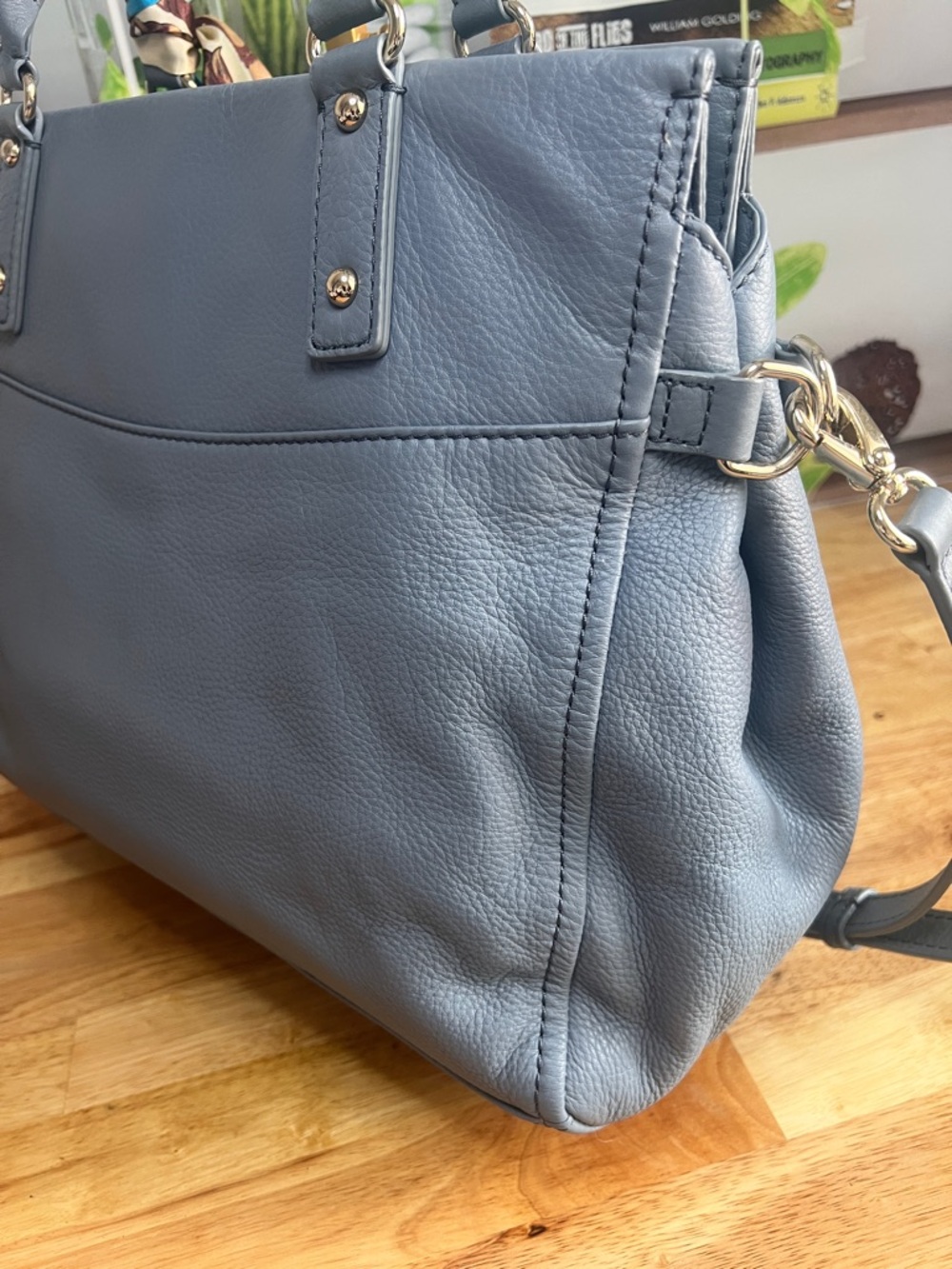 Kate Spade Large Cobble Hill Murphy Crossbody Satchel Bag in Gray Blue - Picture 10 of 13